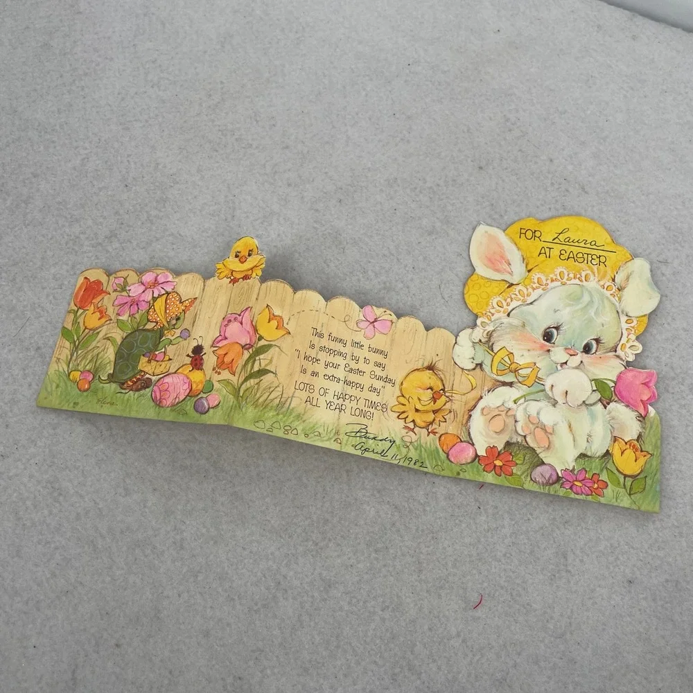 Vintage Easter Greeting Card Lot 27pc Die Cut Pop Up 1980s Ephemera Junk Journal